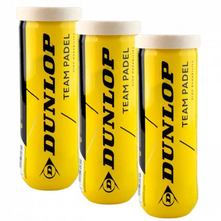 Pack de 3 Botes de Pelotas Dunlop Team PADELPOINT Pack de 3 Botes de Pelotas Dunlop Team