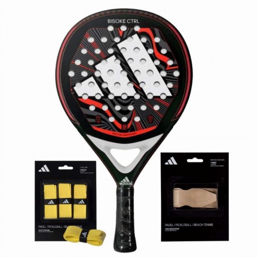 Pack Pala Adidas Bisoke Control 2024 con Overgrips y Protector