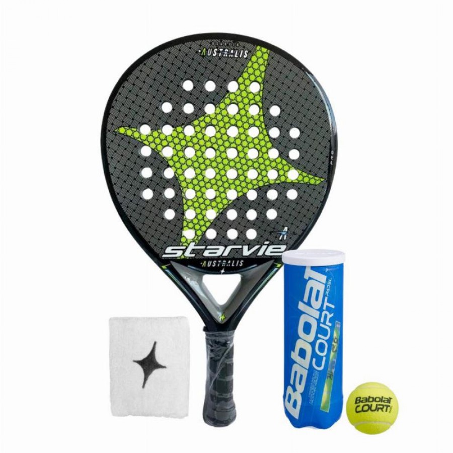 Pack Pala StarVie Australis con Munequera y Pelotas