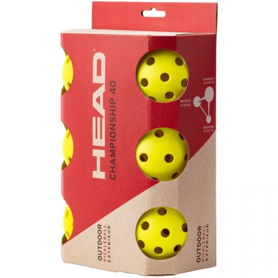 Pelotas Pickleball Head Championship 40 Outdoor 6 Unidades