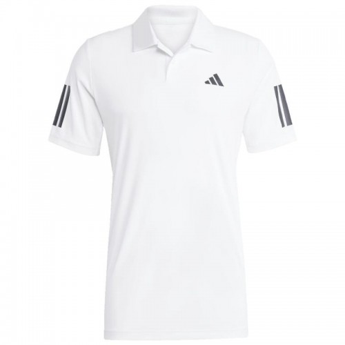Polo Adidas Club 3 Stripes Blanco Negro