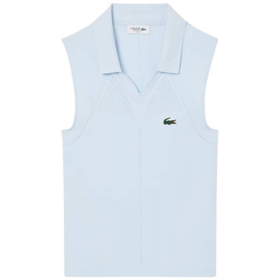 Polo Lacoste Tight Fit Azul Claro Mujer