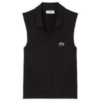 Polo Lacoste Tight Fit Negro Mujer