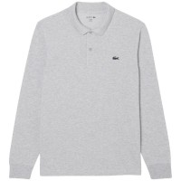 Polo Manga Larga Lacoste Regular Fit Algodon Gris Vigore