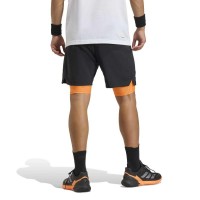 Shorts Adidas Club 2 em 1 Preto Laranja