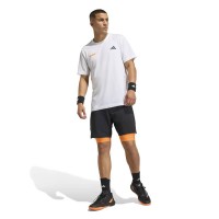 Shorts Adidas Club 2 em 1 Preto Laranja