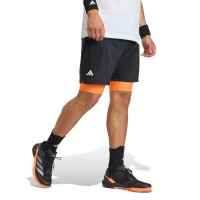 Shorts Adidas Club 2 em 1 Preto Laranja