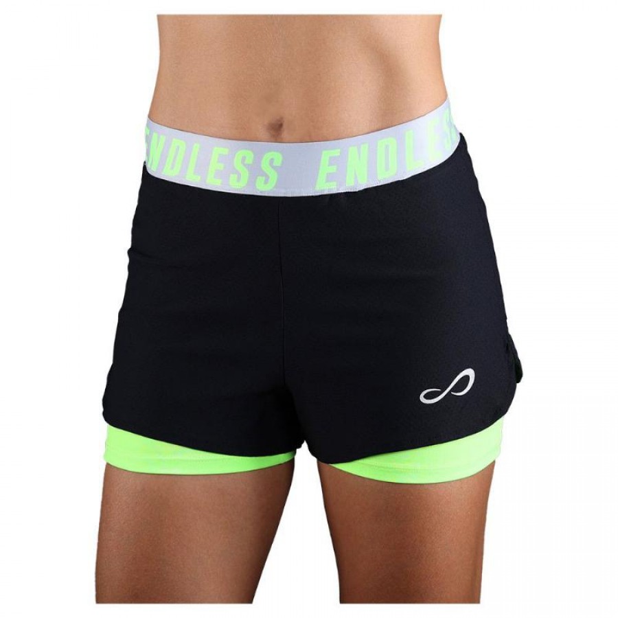 Short Endless Tech emblematique Negro Verde