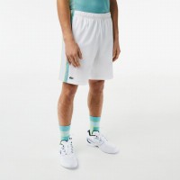 Short Lacoste Polyester Recycle Blanc Vert PADELPOINT Short Lacoste Polyester Recycle Blanc Vert