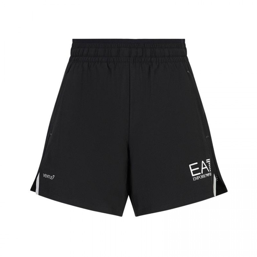 Shorts femininos pretos Armani EA7 Ventus 7