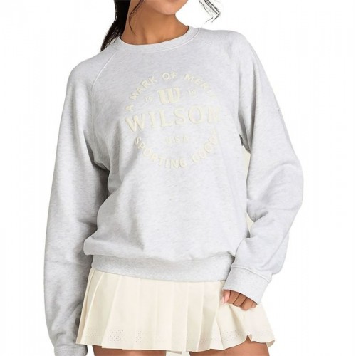 Sudadera Wilson Classic Crew Gris Heather Mujer
