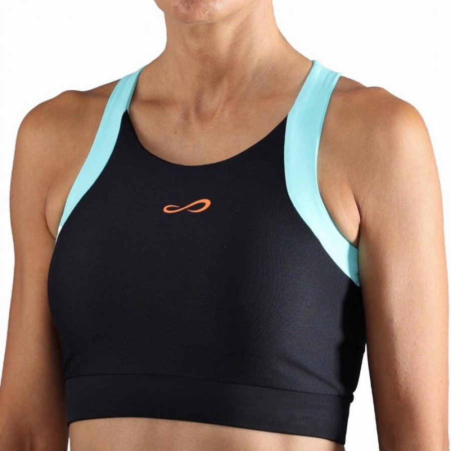Top Endless Crop Negro Aqua