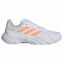 Tênis Femininos Adidas CourtJam Control 3 Branco Laranja