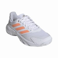 Adidas CourtJam Control 3 Baskets Blanches Orange pour femmes