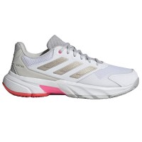Tênis Adidas CourtJam Control 3 Branco Prata Vermelho Feminino