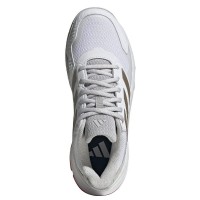 Tênis Adidas CourtJam Control 3 Branco Prata Vermelho Feminino