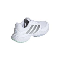 Tênis femininos Adidas GameCourt 3 Branco Prateado