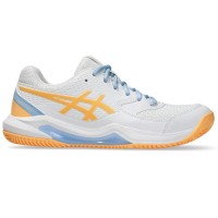 Zapatillas Asics Gel Dedicate 8 Padel Blanco Naranja Mujer