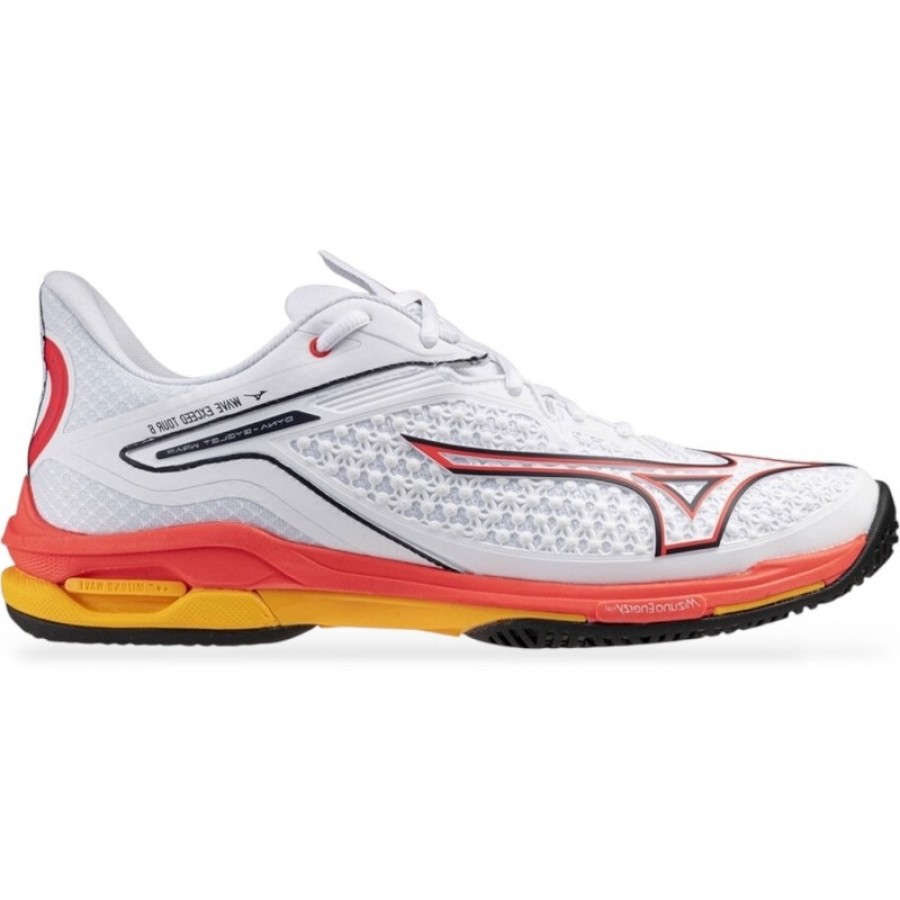 Zapatillas Mizuno Wave Exceed Tour 6 Clay Blanco Coral Amarillo