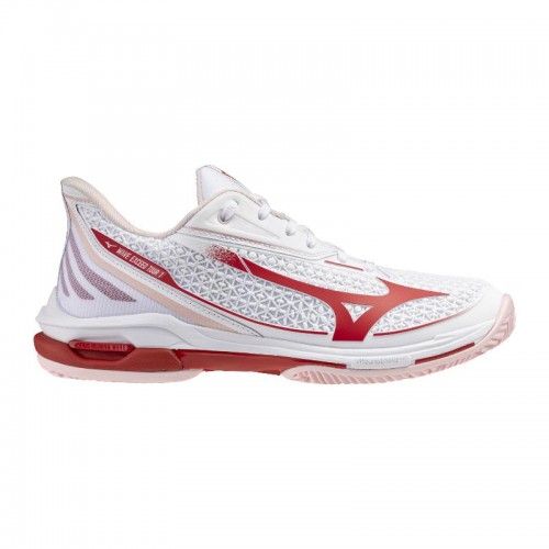 Zapatillas de Padel Mizuno Wave Exceed Tour 7 Clay Blanco Rojo Mujer